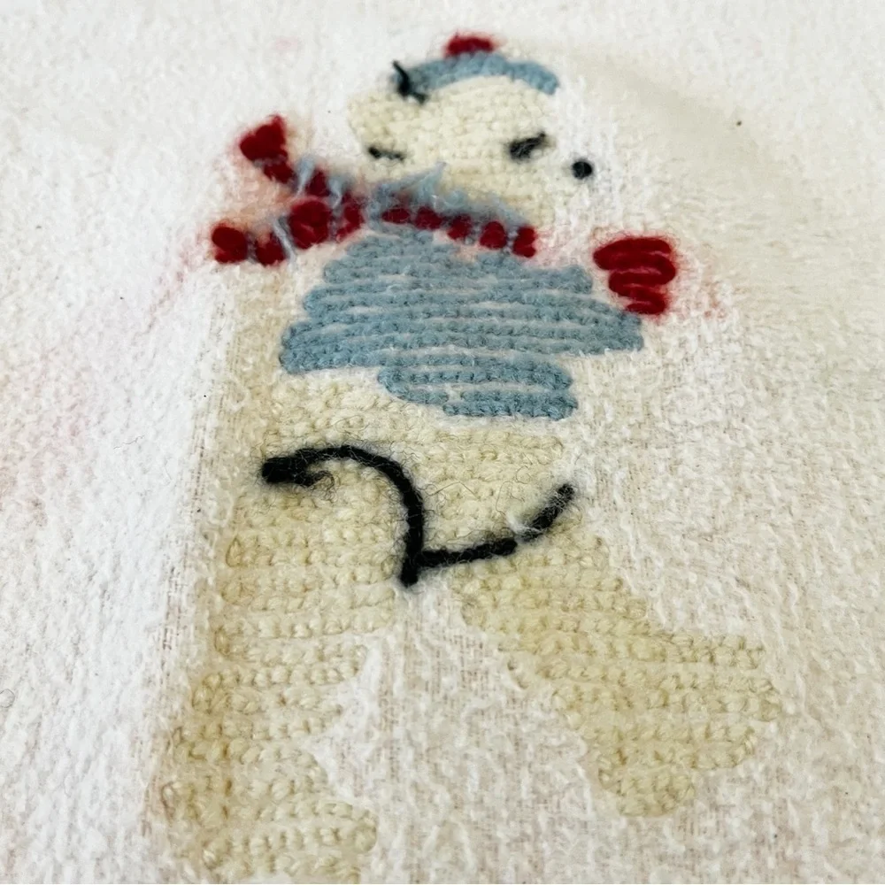Baby Pepperell Pink Crib Blanket Tufted Bear Fringe Baby Girl Vintage 50s 60s